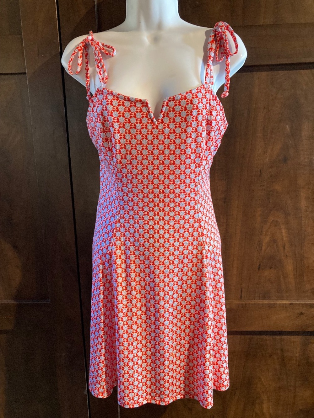 Short Red Lily Rose Dress, Size M